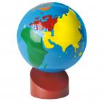 Globus mit Erdteilen in Farbe