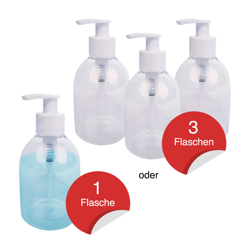Praktische Pumpflaschen für flüssige Hygienemittel